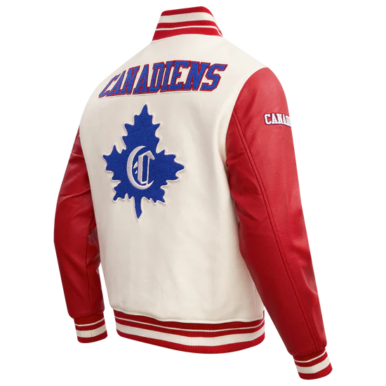Montreal Canadiens NHL Pro Standard Men's White/Red Retro Classic Rib Wool Varsity Jacket