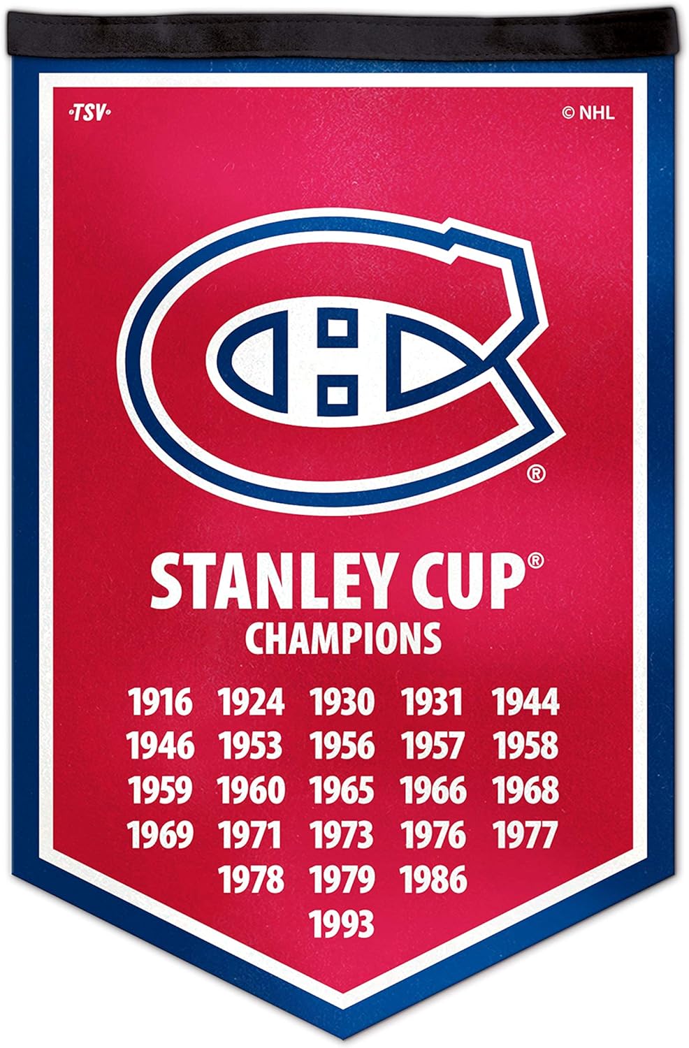 Bannière de l'équipe de la victoire en feutre des Canadiens de Montréal NHL TSV 12"x18"