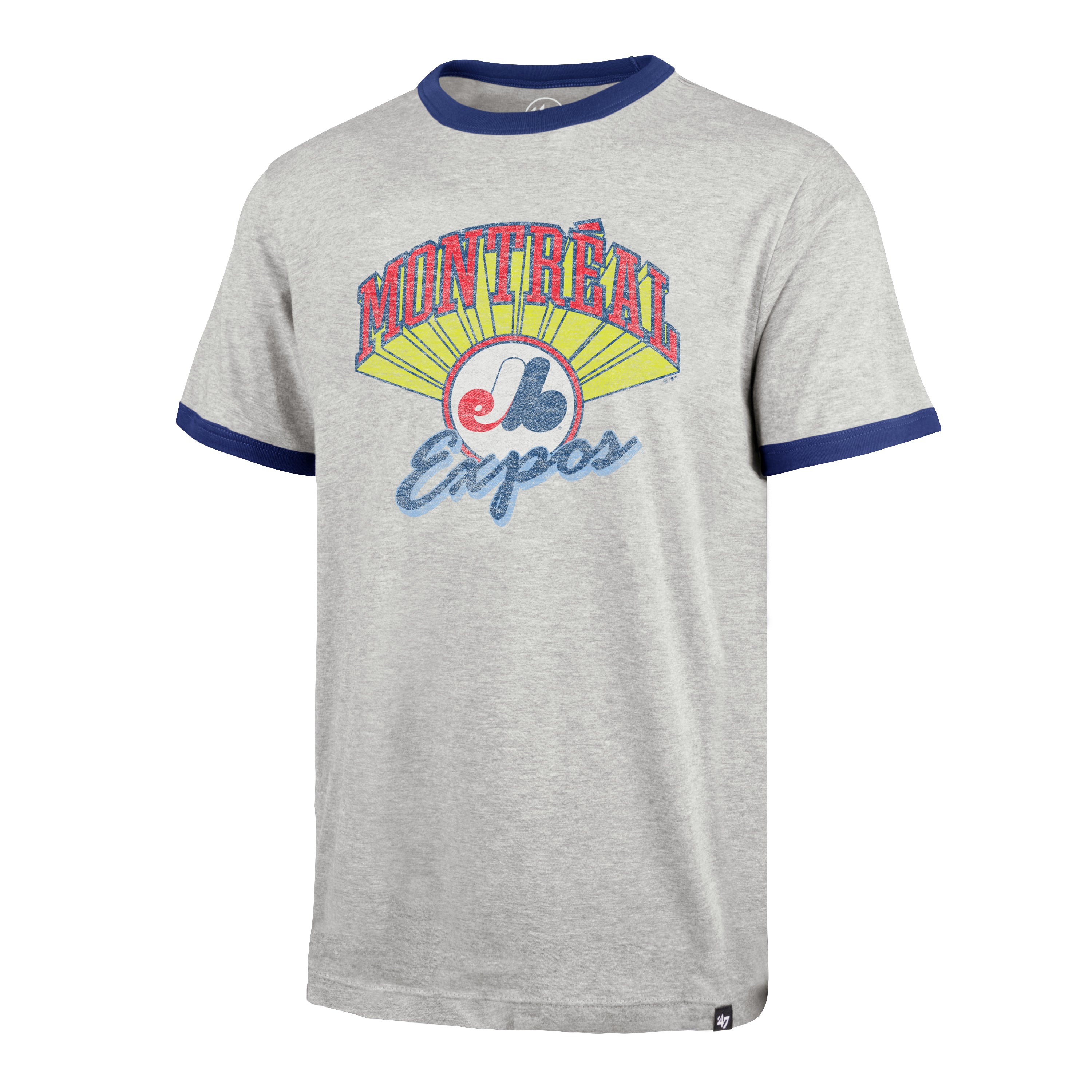 T-shirt Ringer Athletic Grey Wax Pack des Expos de Montréal MLB 47 Brand pour hommes