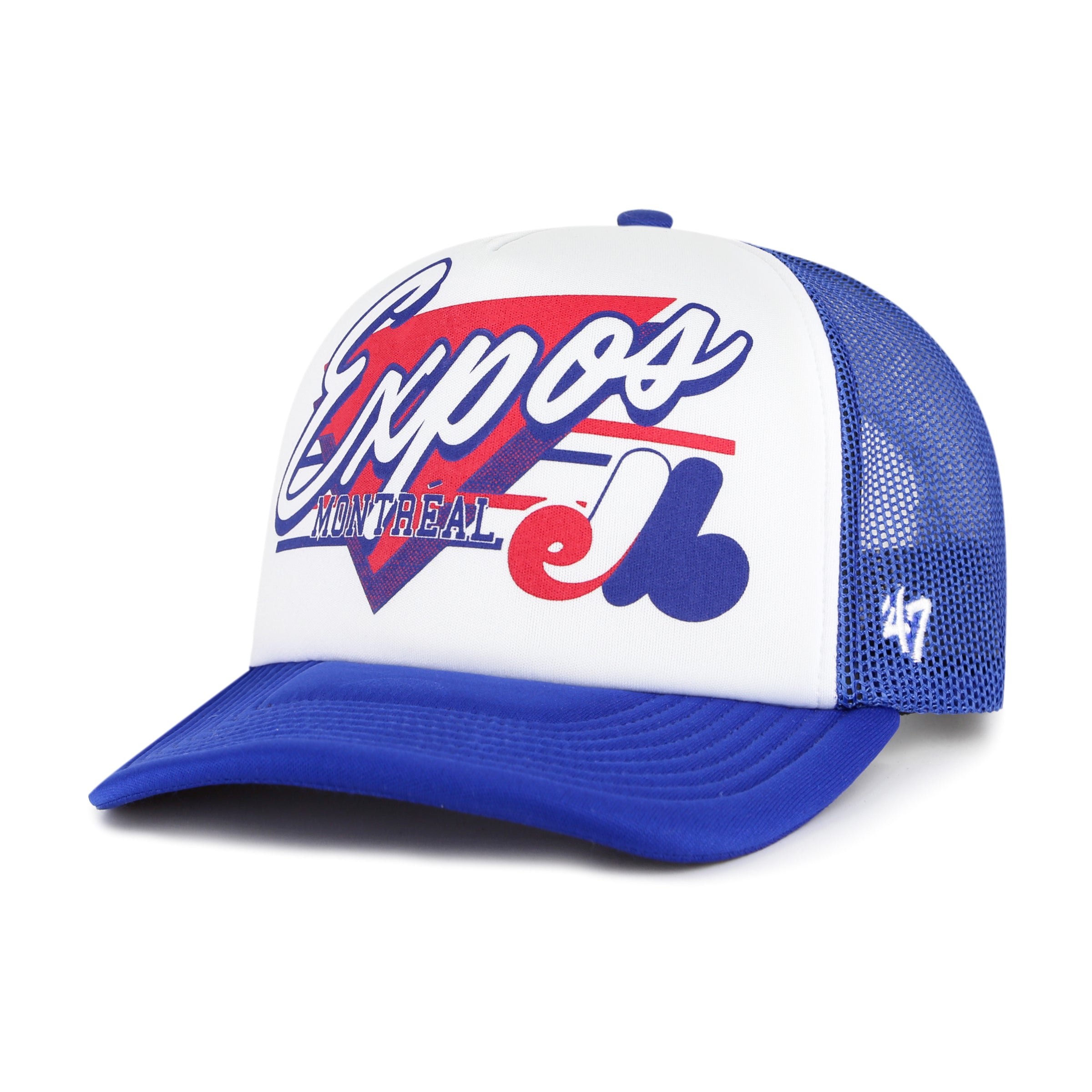 Casquette de camionneur en mousse Royal Hangout des Expos de Montréal MLB 47 Brand pour hommes