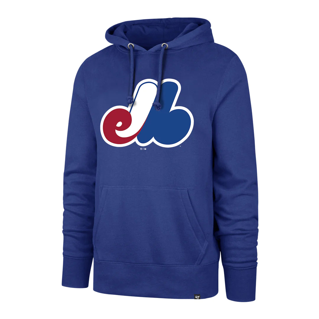 Montreal Expos MLB 47 Brand Men's Royal Imprint Headline Pullover Hoodie