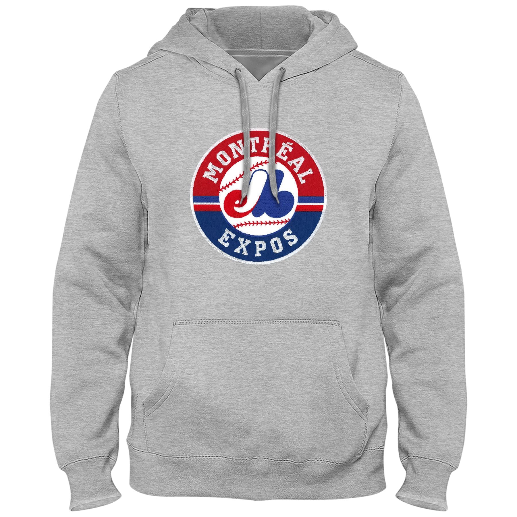 Expos de Montréal MLB Bulletin Sweat à capuche avec logo en sergé gris athlétique pour hommes 1992-2004 Cooperstown Express