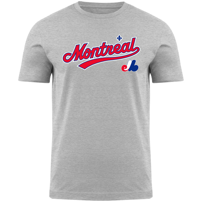 Montreal Expos MLB Bulletin Men's Athletic Grey On the Road T-Shirt