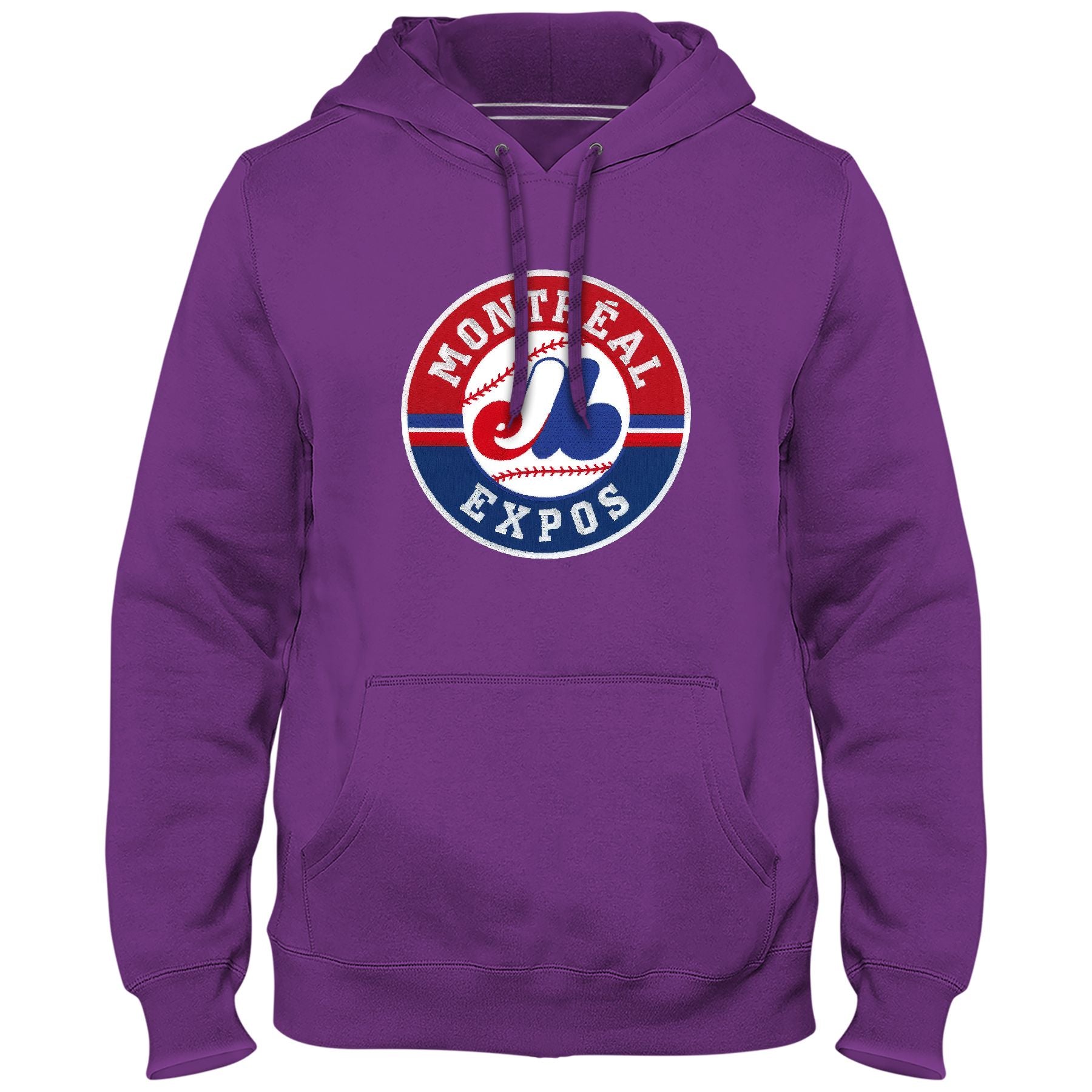 Expos de Montréal MLB Bulletin Sweat à capuche violet avec logo en sergé Cooperstown Express 1992-2004 pour hommes