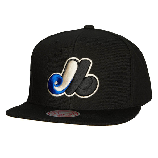 Montreal Expos MLB Mitchell & Ness Men's Black Cooperstown Team Classic Snapback