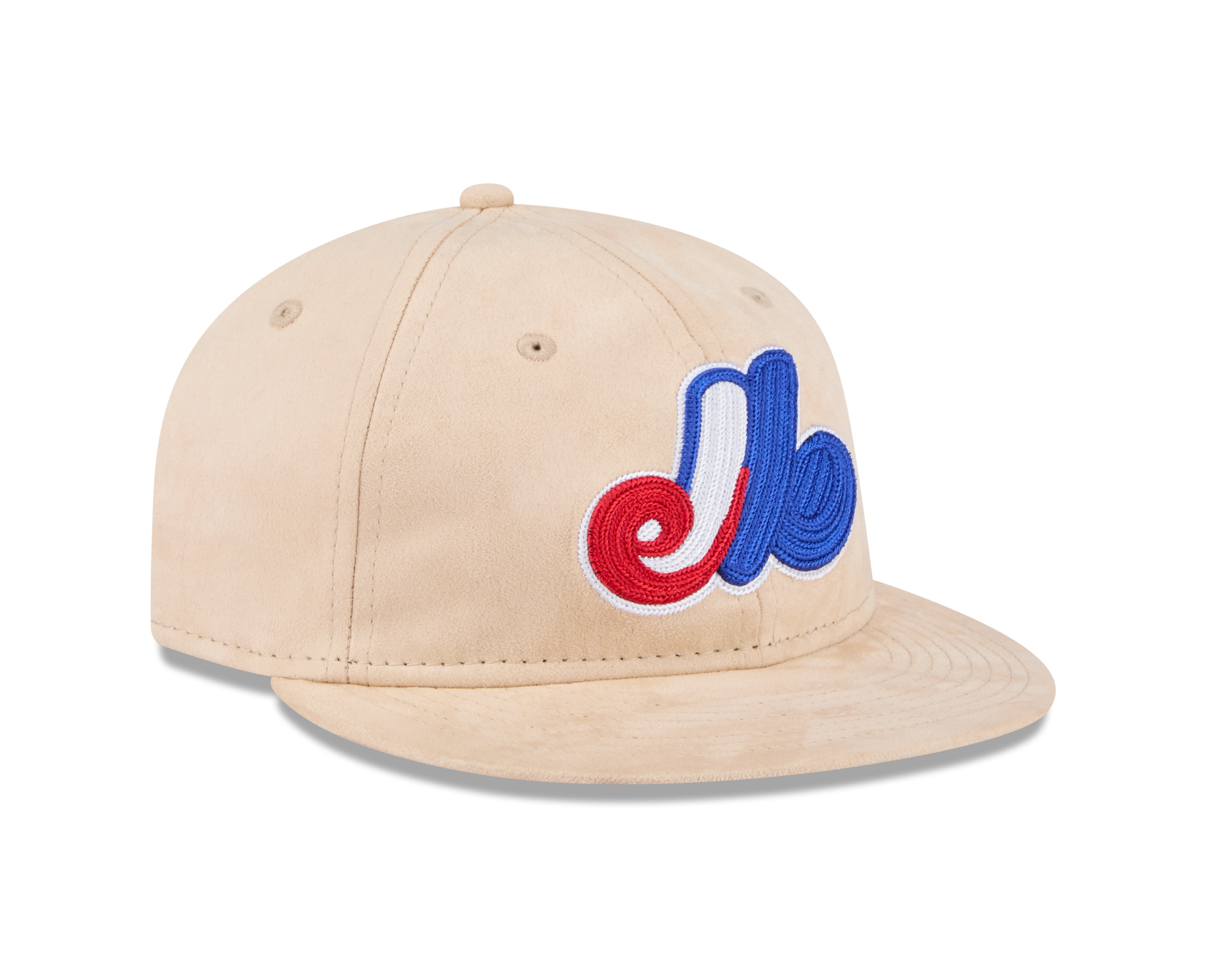 Casquette snapback 9Fifty Retro Crown Cooperstown en daim beige pour homme des Expos de Montréal MLB New Era