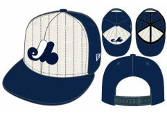 Montreal Expos MLB New Era Men's Navy 9Fifty Cooperstown Pinstripe Snapback