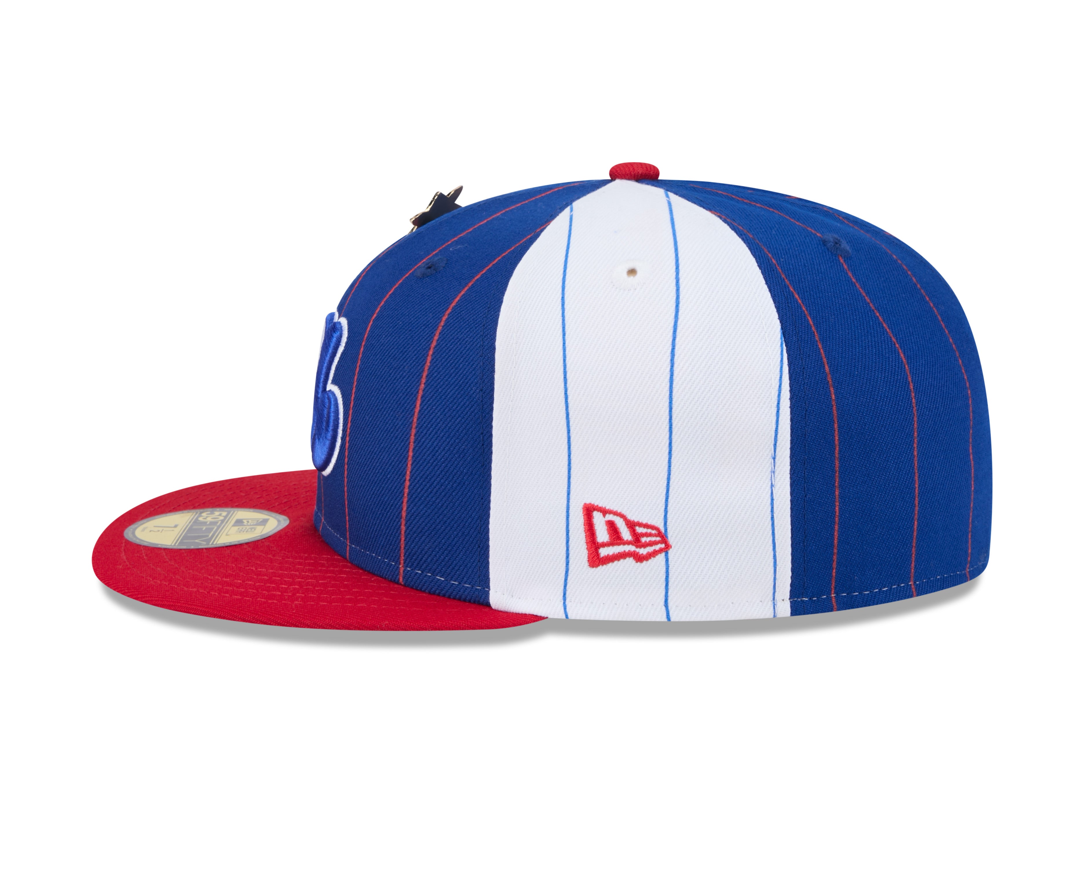 Montreal Expos MLB New Era Men's Royal Blue 59Fifty Two Tone Pinstripe Fitted Hat