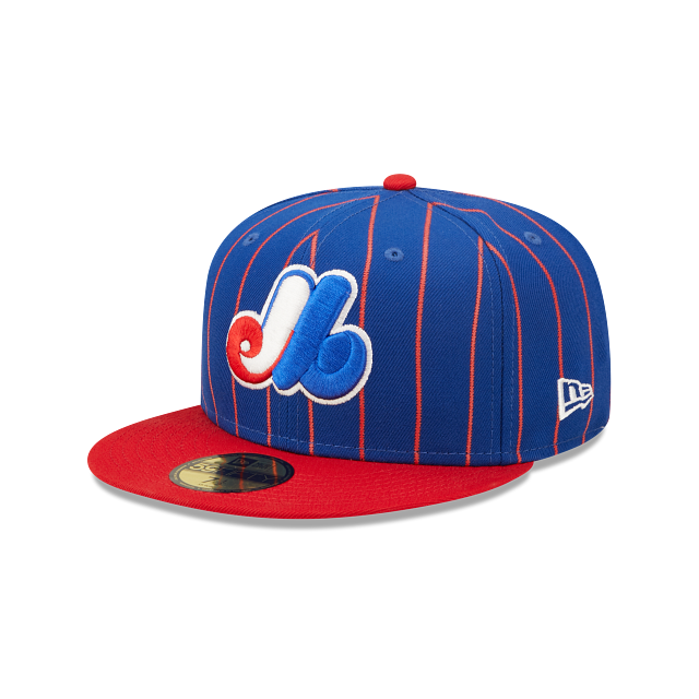 Casquette ajustée 59Fifty Cooperstown Birdcage bleu royal/rouge des Expos de Montréal New Era pour hommes