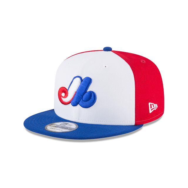 Expos de Montréal MLB New Era Tricolore 9Fifty Cooperstown Snapback pour hommes