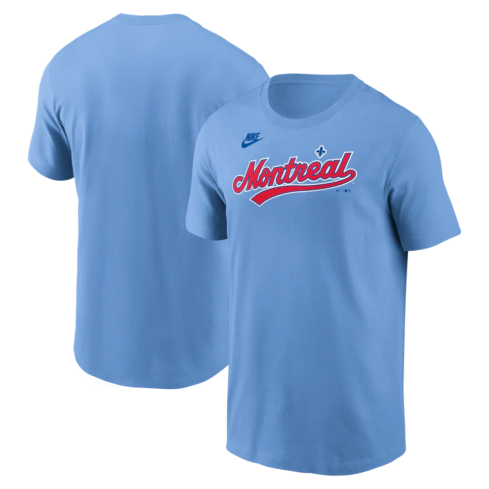 Montreal Expos MLB Nike Men's Light Blue Cooperstown T-Shirt