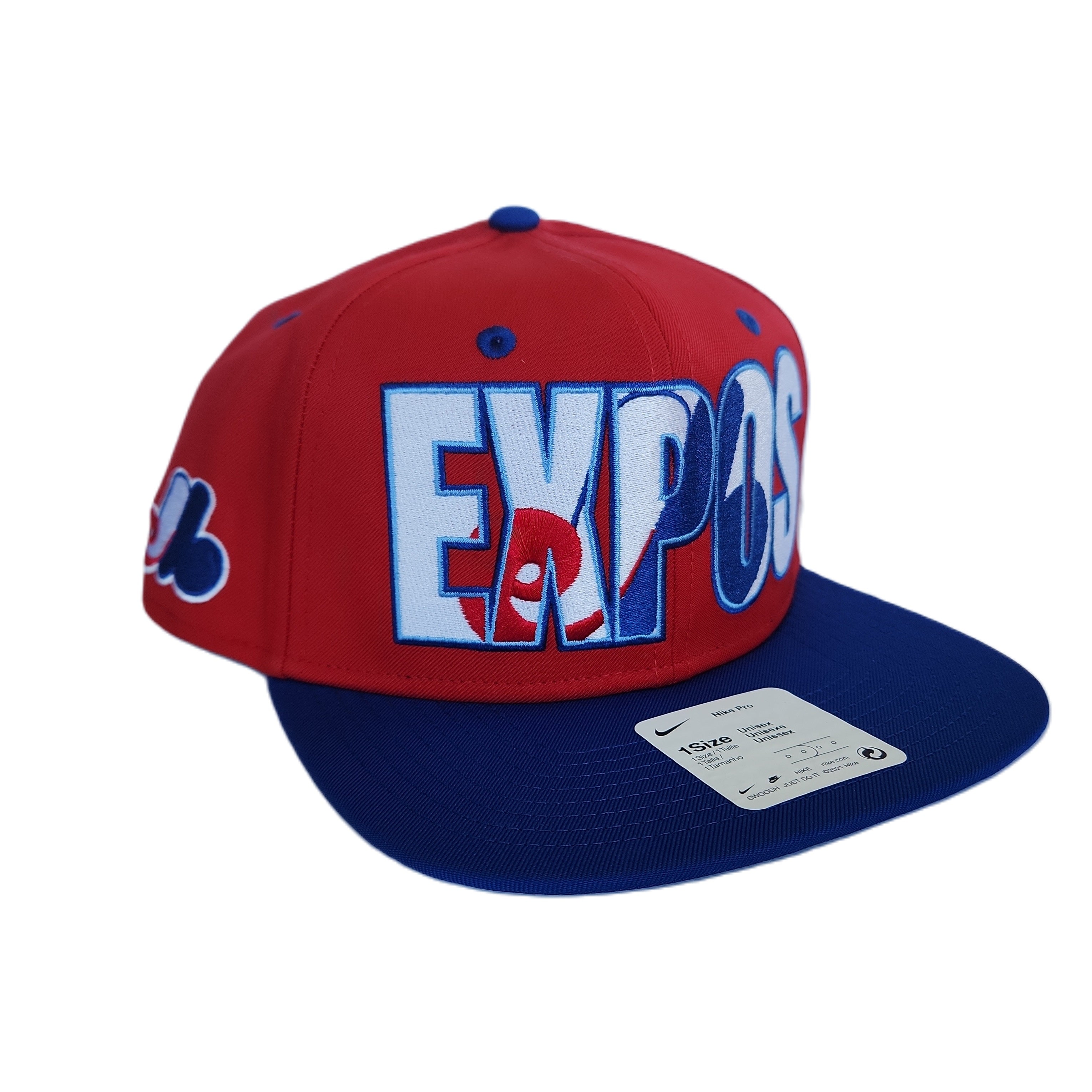 Montreal Expos MLB Nike Men's Red Cooperstown Pro Flat Brim Snapback