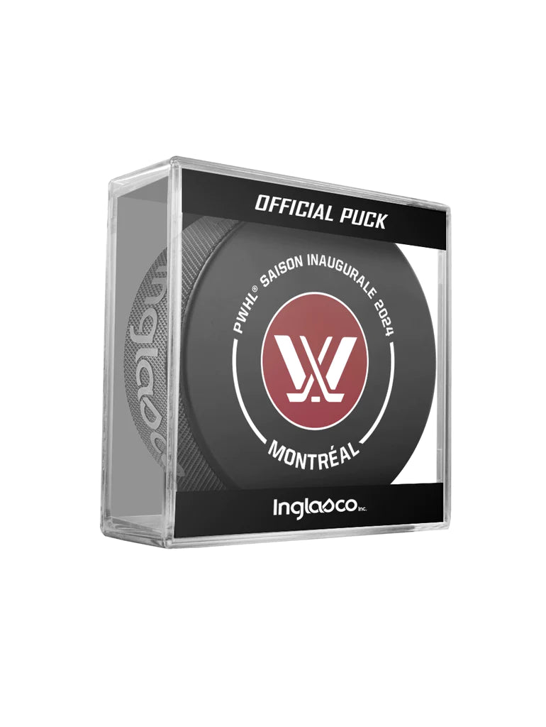 Montreal PWHL Inglasco 2024 Inaugural Season Officially Licensed Game Hockey Puck