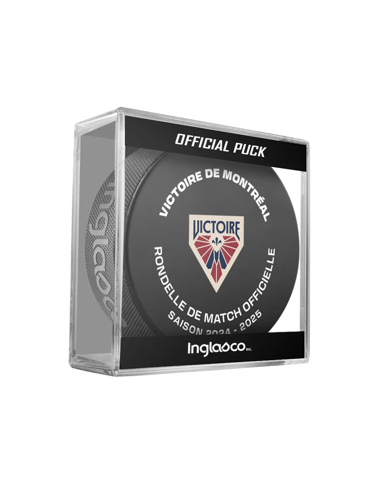 Montreal Victoire PWHL Inglasco 24-2025 Officially Licensed Game Hockey Puck