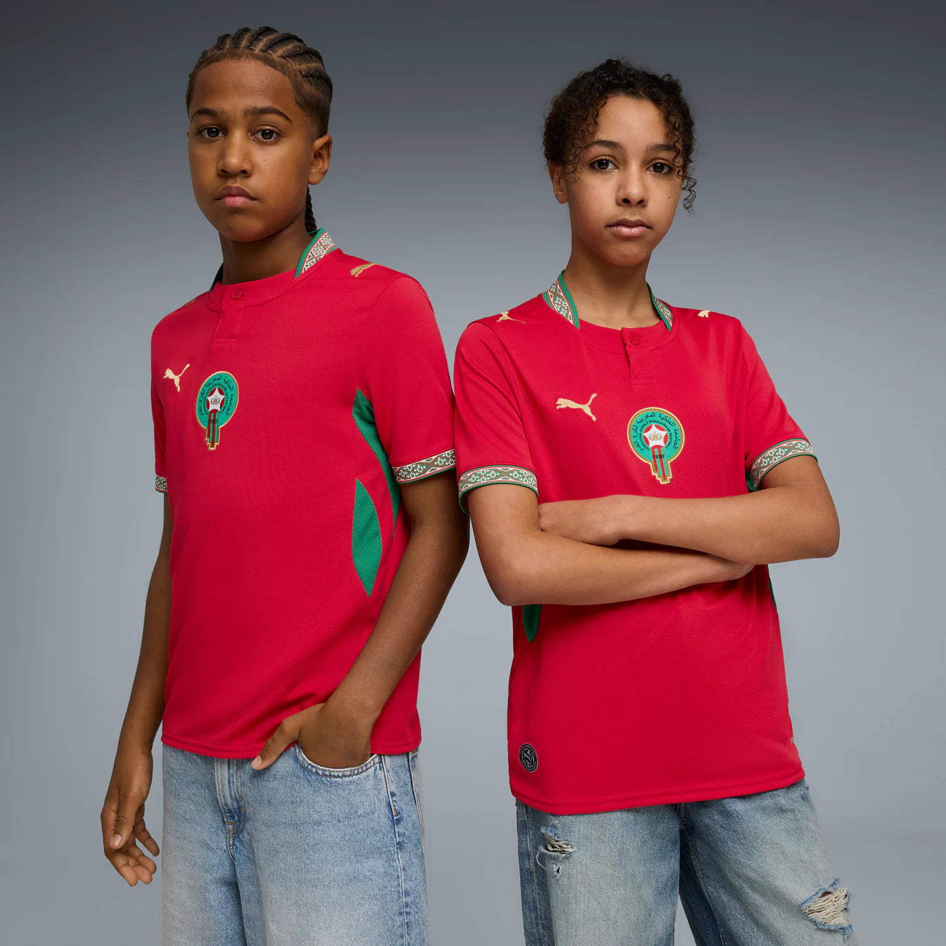Morocco National Team FIFA Puma Youth Red 2026 Home Replica Jersey