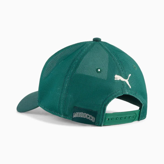 Morocco National Team FIFA Puma Men's Off-White/Green Trucker Snapback Hat