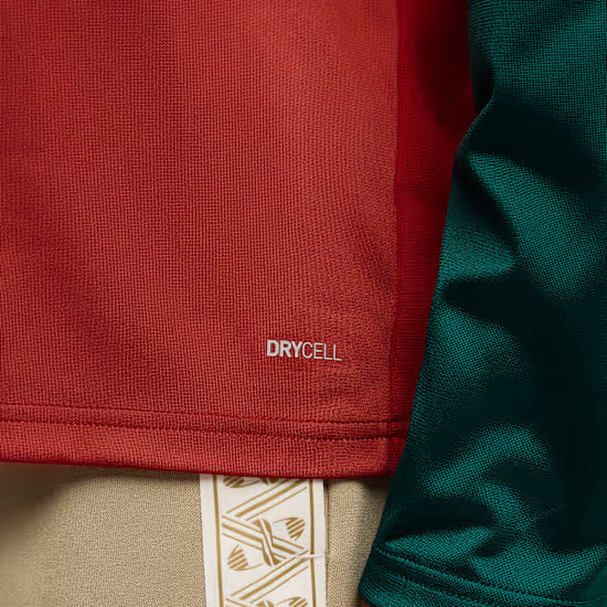 Maillot à manches longues 1/4 zippé Puma rouge de l'équipe nationale du Maroc pour homme