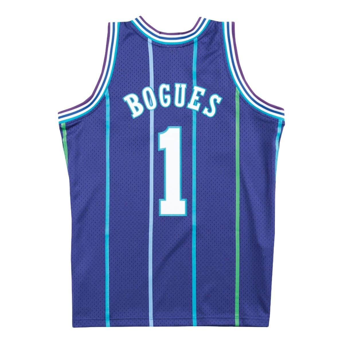 Muggsy Bogues Charlotte Hornets NBA Mitchell & Ness Homme Violet 1994-95 Hardwood Classics Swingman Maillot