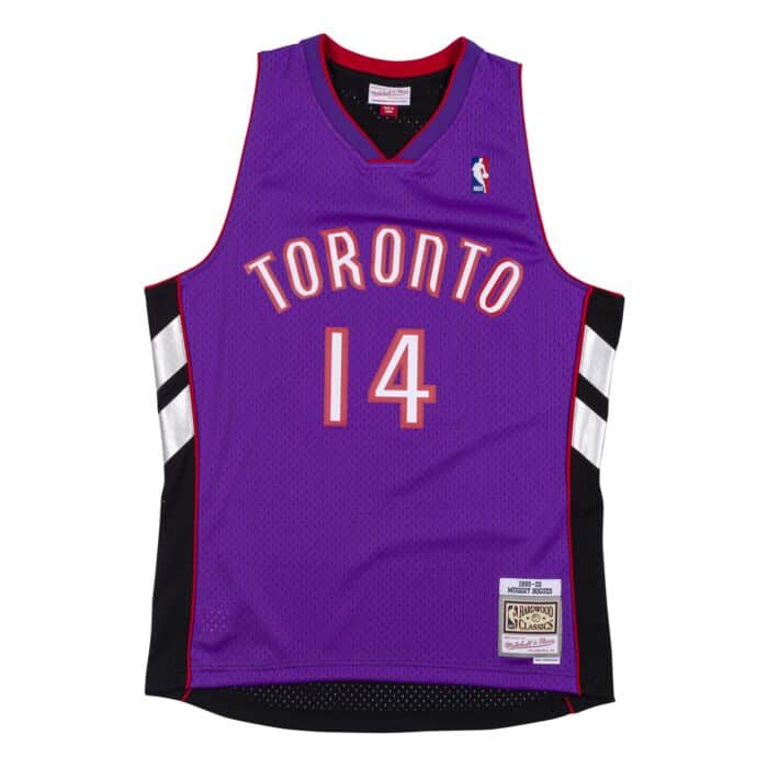 Muggsy Bogues Toronto Raptors NBA Mitchell & Ness Men's Purple 1999-00 Hardwood Classics Swingman Jersey