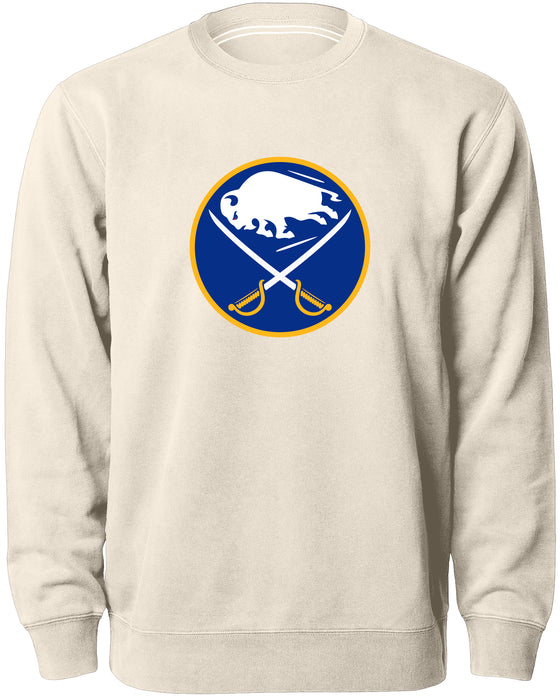 Buffalo Sabres NHL Bulletin Men's Natural Twill Logo Express Crew Sweater