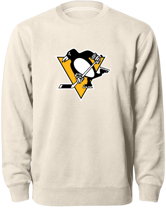Pittsburgh Penguins NHL Bulletin Men's Natural Twill Logo Express Crew Sweater