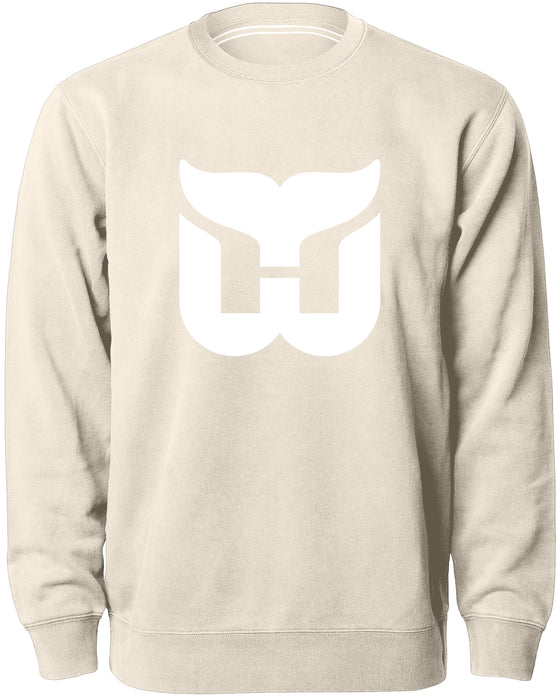 Hartford Whalers NHL Bulletin Men's Natural Twill Logo Express Crew Sweater