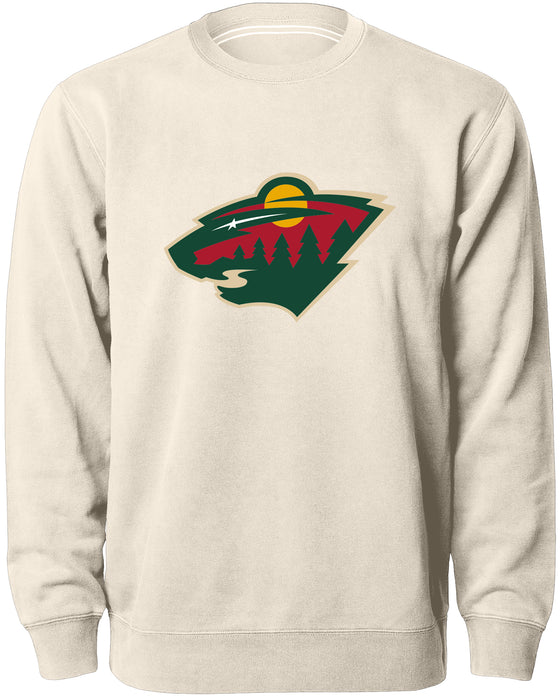 Minnesota Wild NHL Bulletin Men's Natural Twill Logo Express Crew Sweater