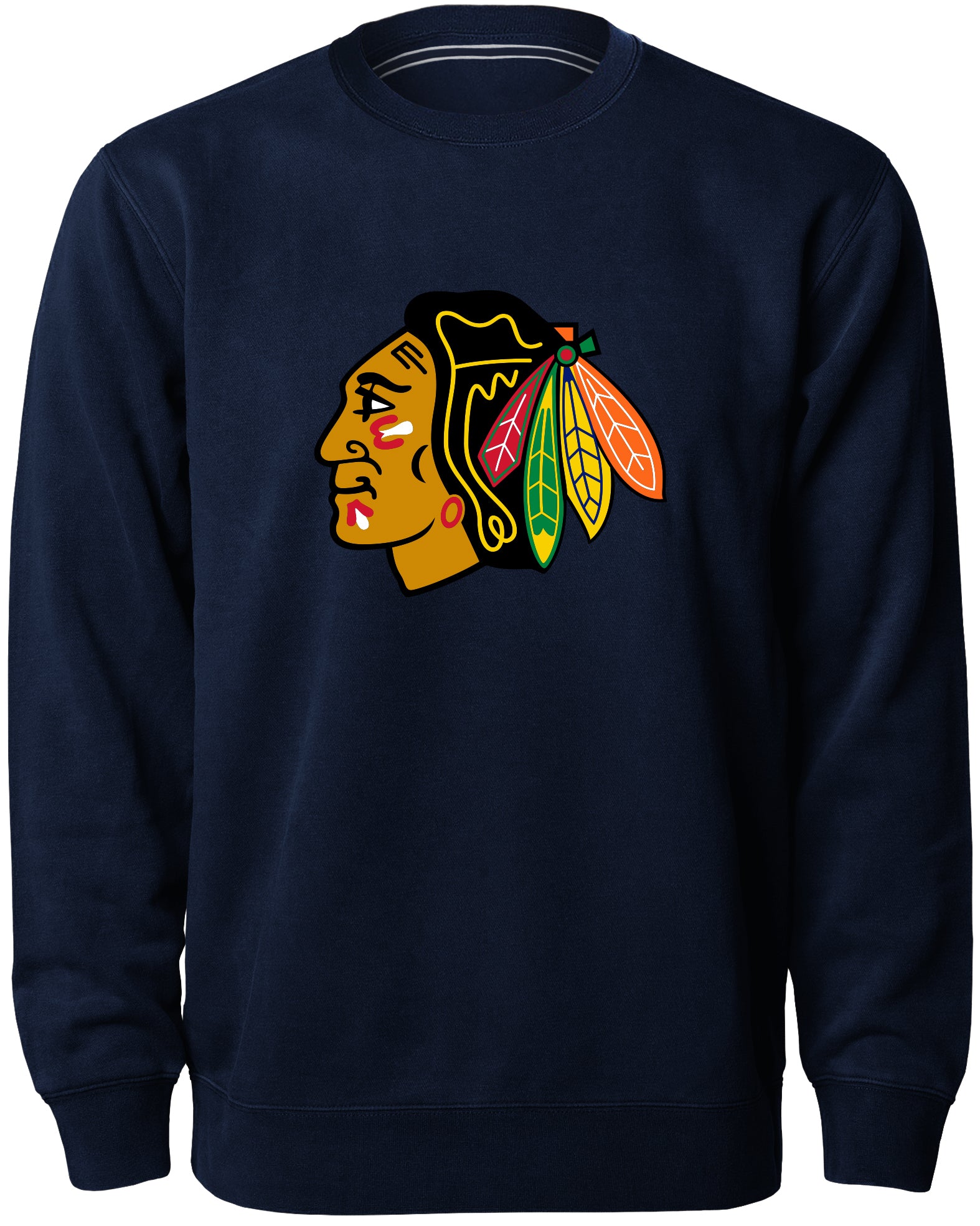 Chicago Blackhawks NHL Bulletin Men's Navy Twill Logo Express Crew Sweater