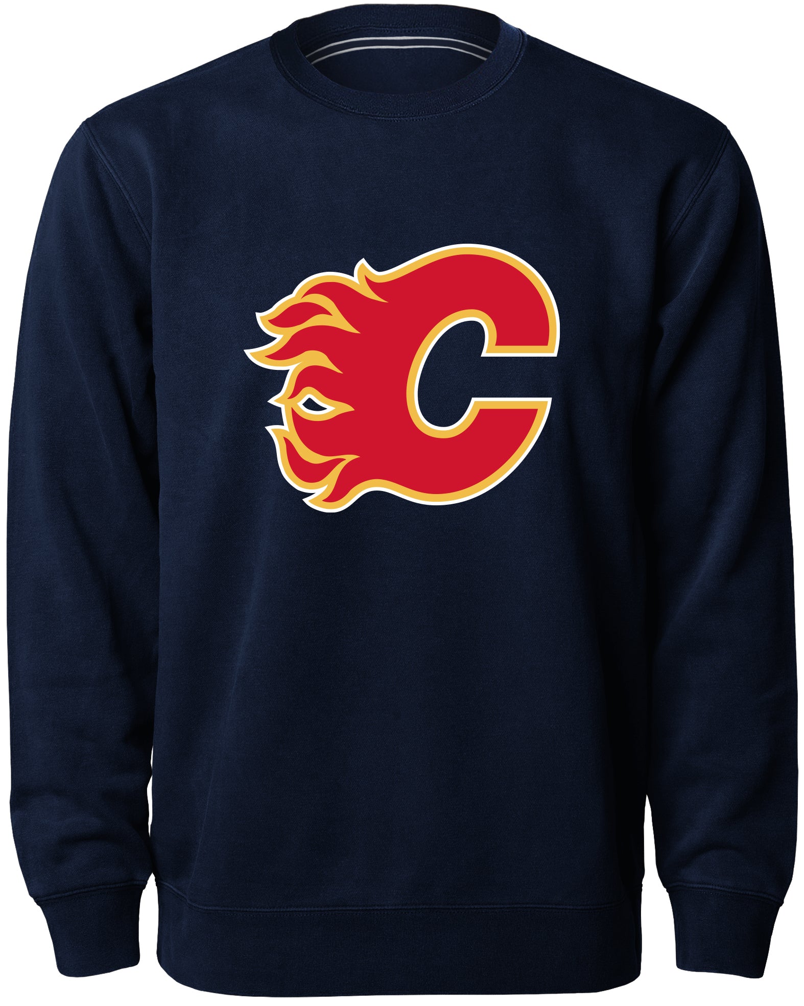 Chandail ras du cou Express en sergé bleu marine avec logo des Flames de Calgary NHL Bulletin pour hommes