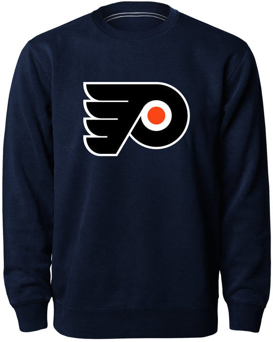 Philadelphia Flyers NHL Bulletin Men's Navy Twill Logo Express Crew Sweater