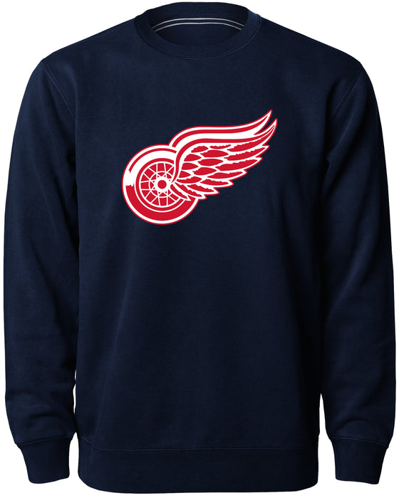 Detroit Red Wings NHL Bulletin Men's Navy Twill Logo Express Crew Sweater