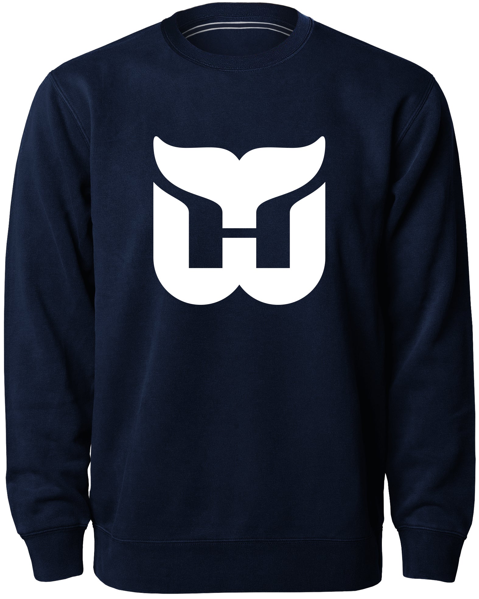 Hartford Whalers NHL Bulletin Chandail en sergé bleu marine avec logo Express pour hommes