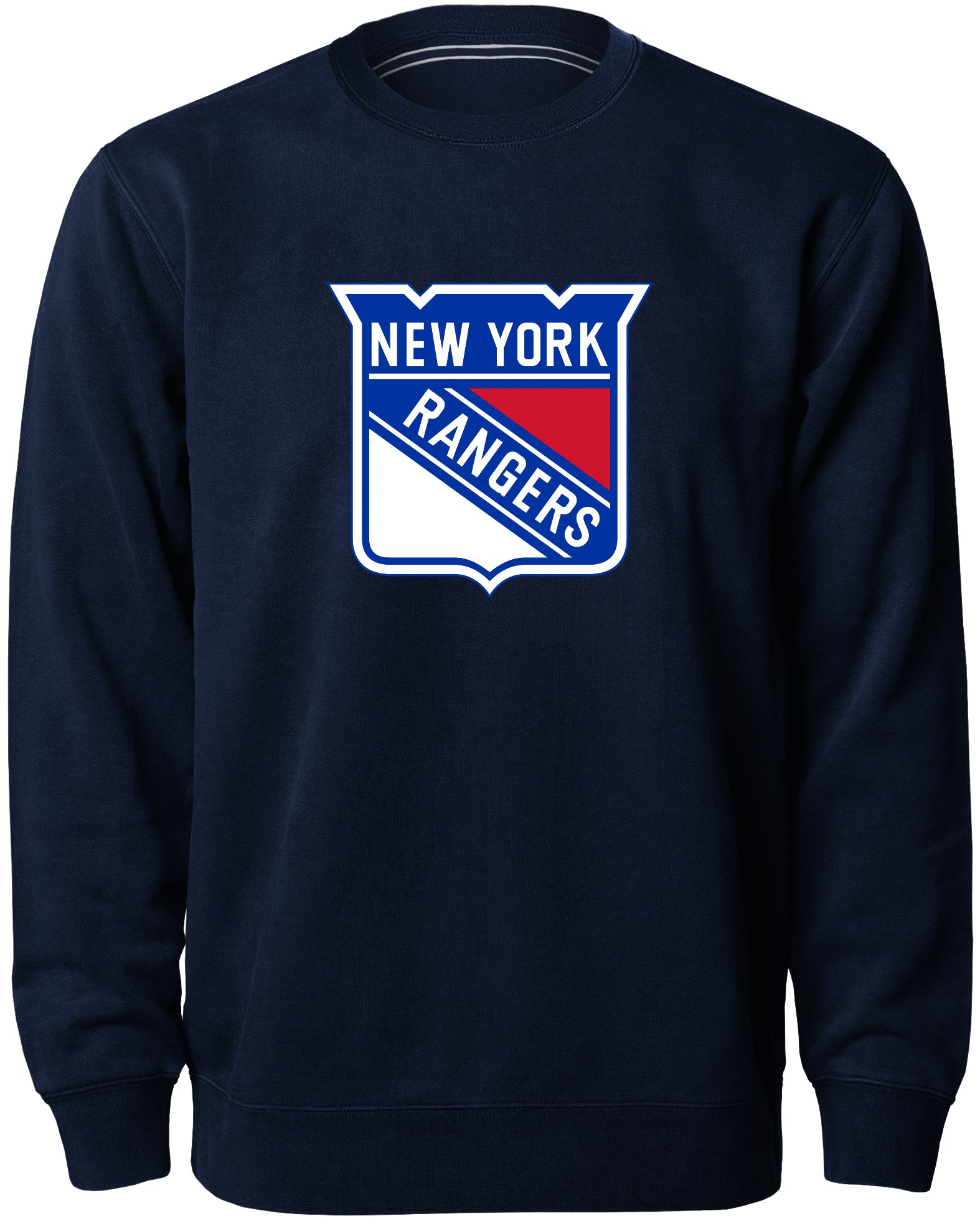 Chandail ras du cou Express avec logo en sergé bleu marine des Rangers de New York NHL Bulletin pour hommes