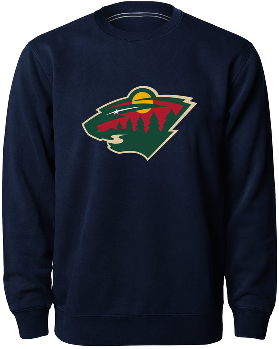 Minnesota Wild NHL Bulletin Men's Navy Twill Logo Express Crew Sweater