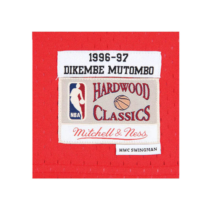 Dikembe Mutombo Atlanta Hawks NBA Mitchell & Ness Men's Scarlet Red 1996-97 Hardwood Classics Swingman Jersey