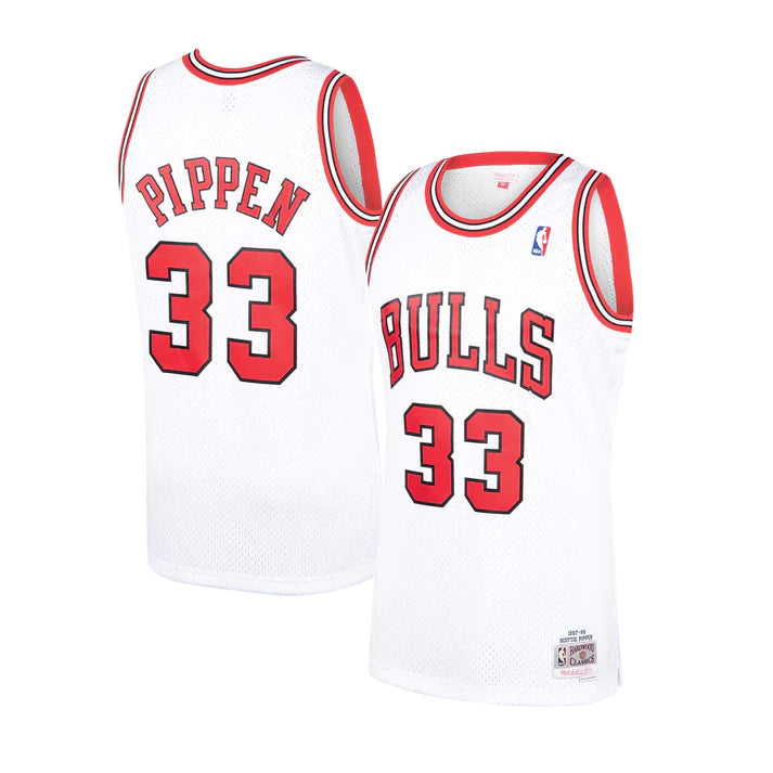 Scottie Pippen Chicago Bulls NBA Mitchell & Ness Homme Blanc 1997-98 Hardwood Classics Swingman Maillot