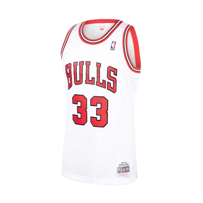 Scottie Pippen Chicago Bulls NBA Mitchell & Ness Homme Blanc 1997-98 Hardwood Classics Swingman Maillot