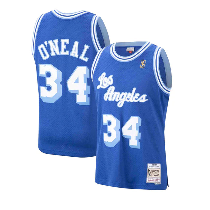 Shaquille O'Neal Los Angeles Lakers NBA Mitchell & Ness Men's Royal 1996-1997 Hardwood Classics Swingman Jersey