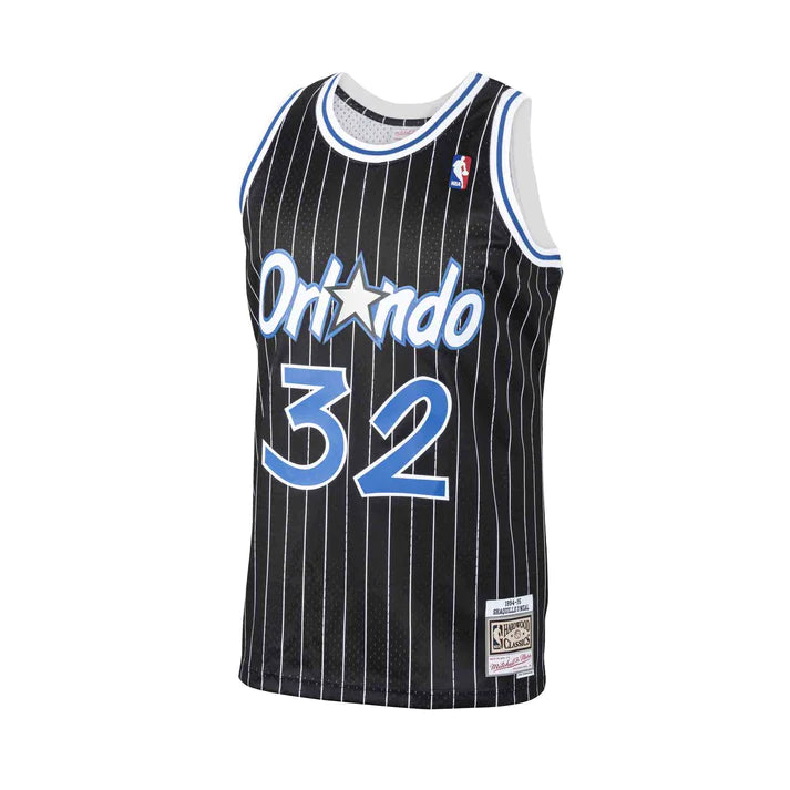 Shaquille O'Neal Orlando Magic NBA Mitchell & Ness Men's Black 1994-95 Hardwood Classics Swingman Jersey