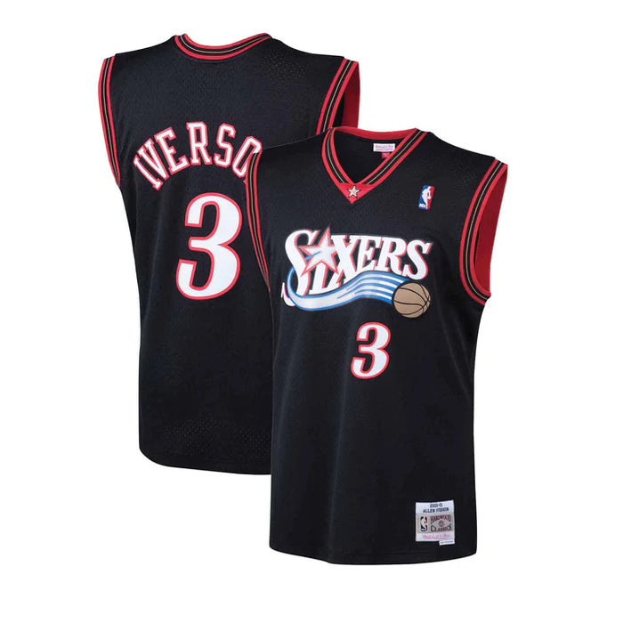 Allen Iverson Philadelphia 76ers NBA Mitchell & Ness Men's Black 2000-01 Hardwood Classics Swingman Jersey