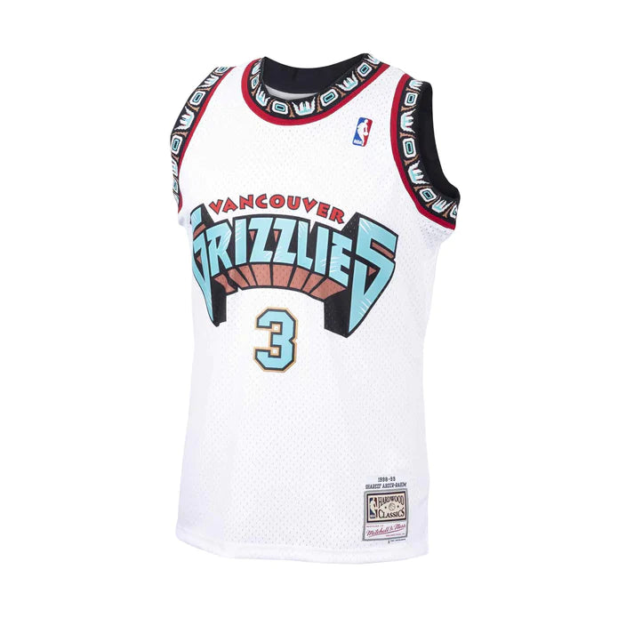 Shareef Abdur-Rahim Vancouver Grizzlies NBA Mitchell & Ness Homme Blanc 1998-99 Hardwood Classics Swingman Maillot