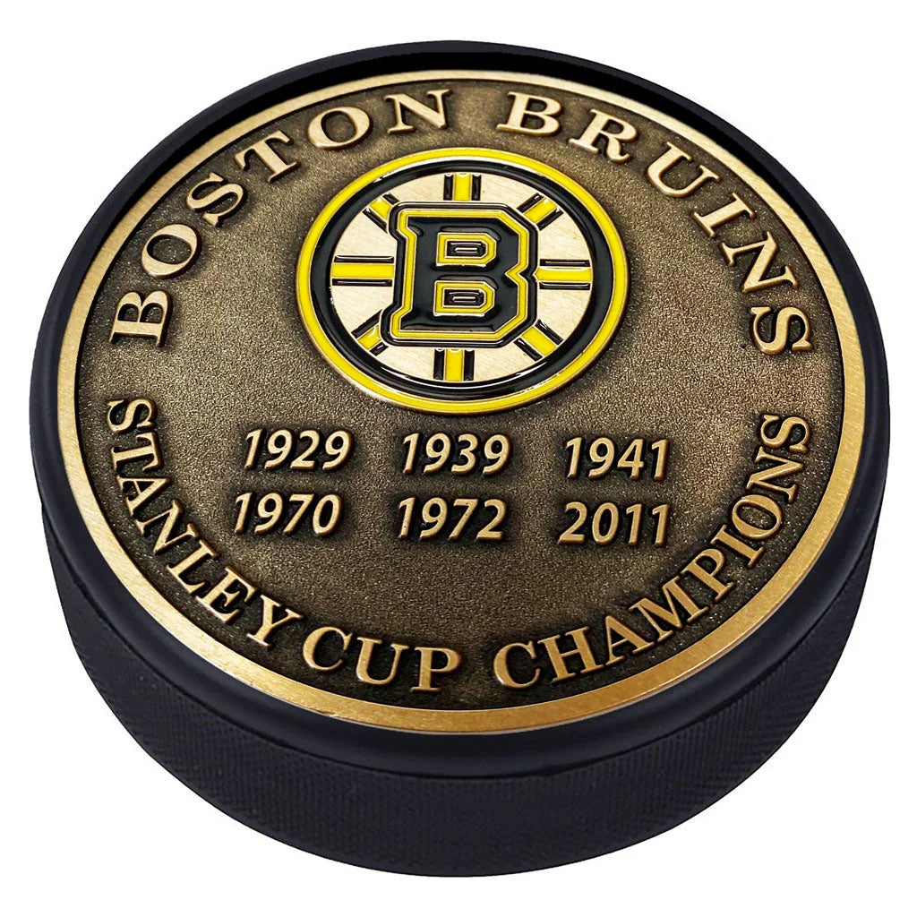 Boston Bruins NHL Stanley Cup Years Medallion Hockey Puck