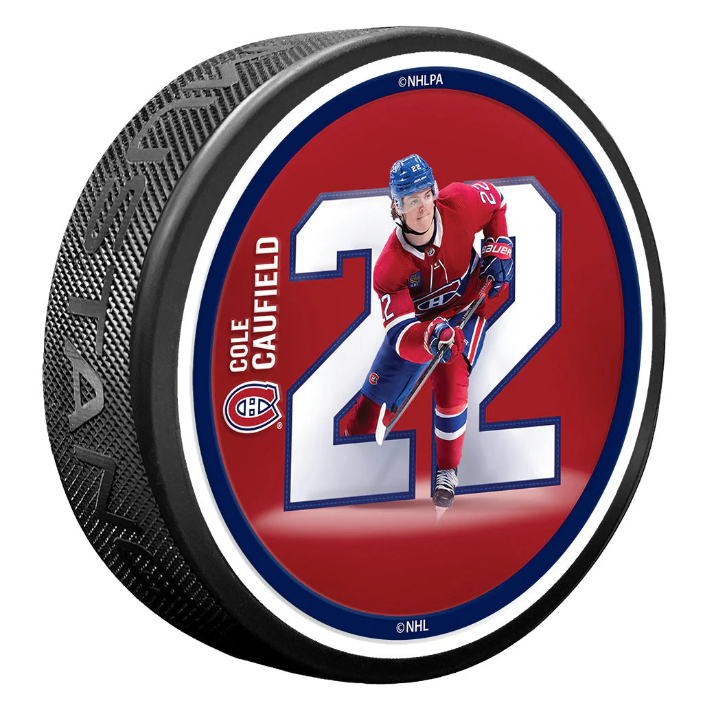 Rondelle de hockey des Canadiens de Montréal de la série Breakout de la LNH de Cole Caufield