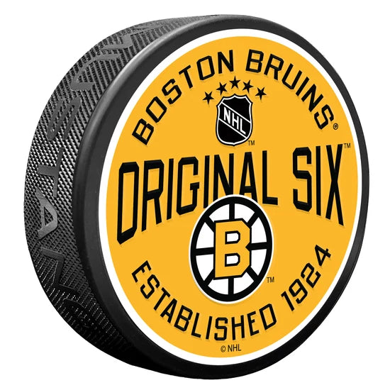 Boston Bruins Original Six NHL 1950's Textured Hockey Puck