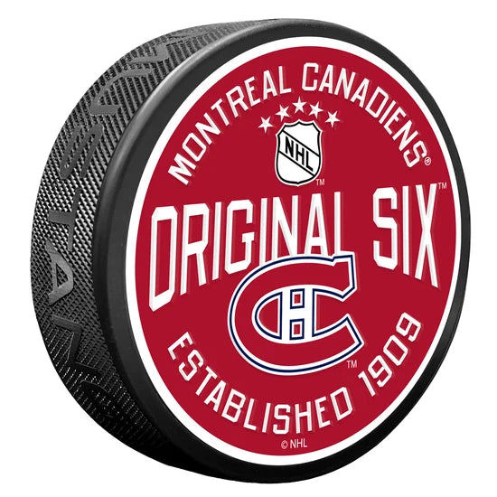 Montreal Canadiens Original Six NHL 1950's Textured Hockey Puck