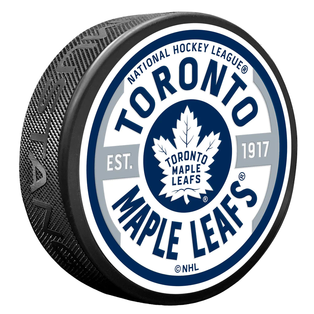 Rondelle de hockey texturée NHL Gear des Maple Leafs de Toronto