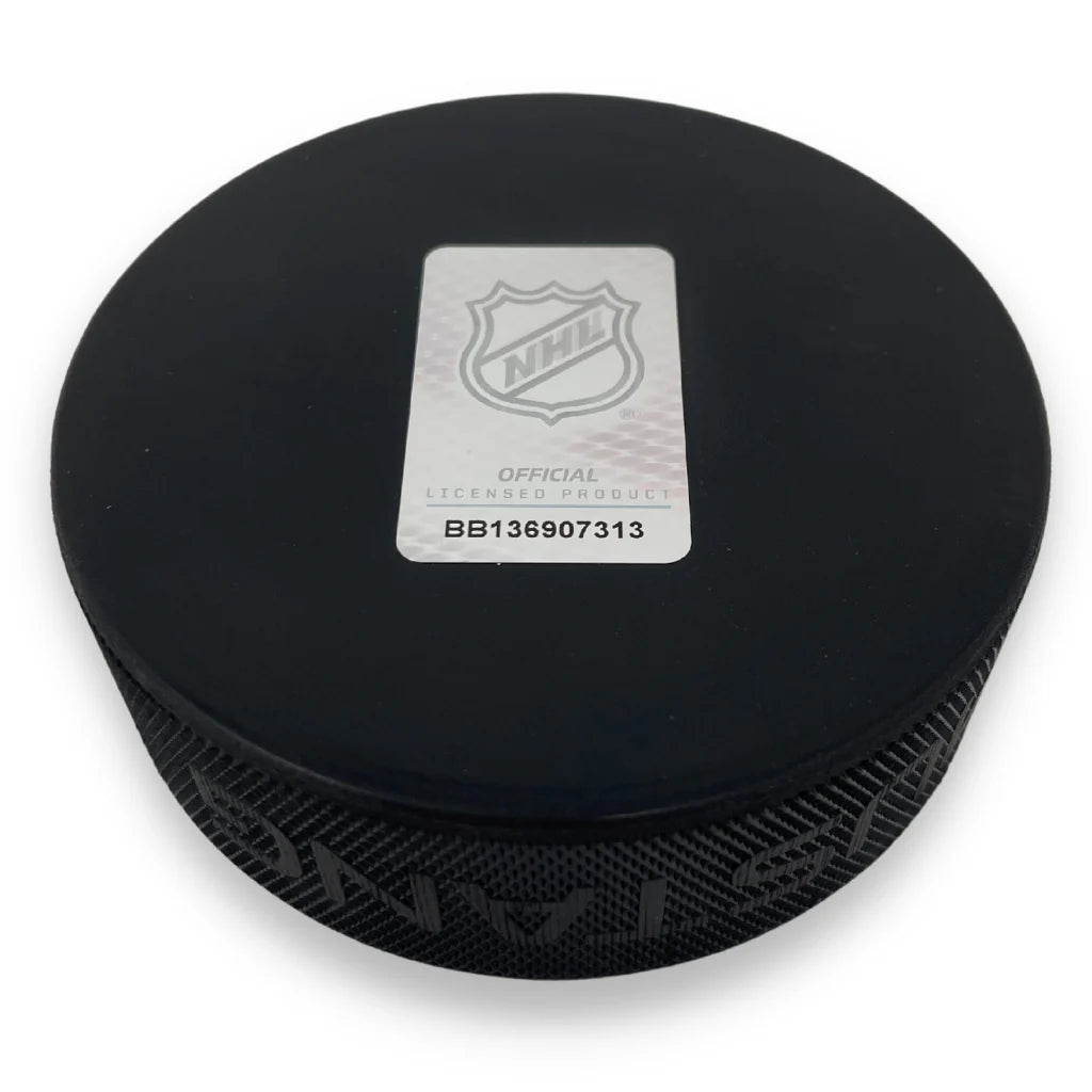 Original Six NHL Script Textured Hockey Puck