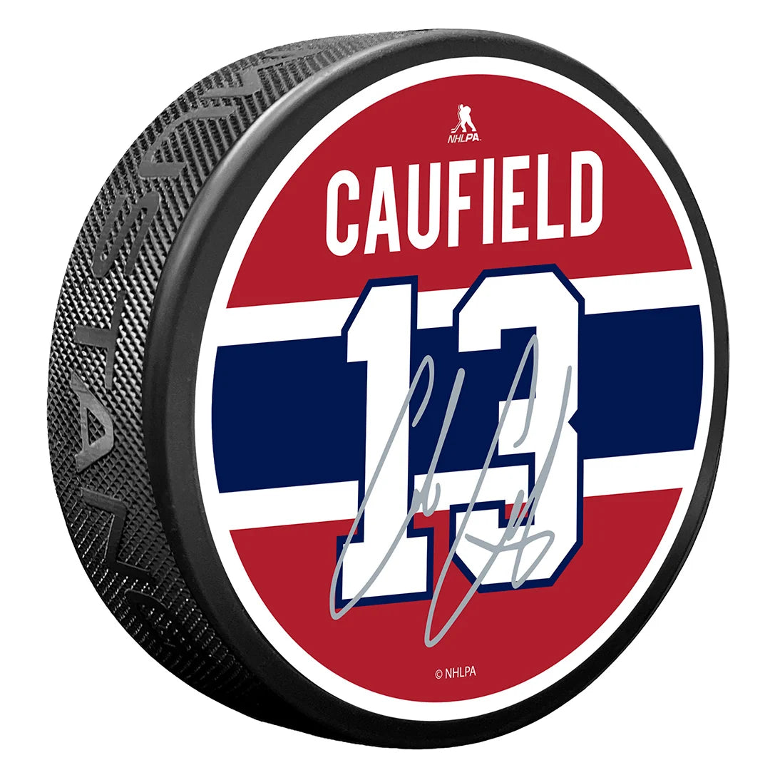 Cole Caufield Montreal Canadiens NHL Replica Signature Textured Souvenir Hockey Puck