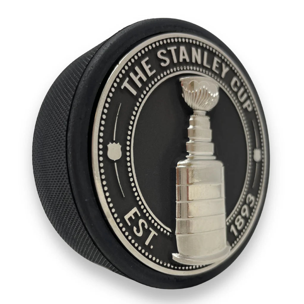 NHL Stanley Cup 3D Silver Medallion Hockey Puck