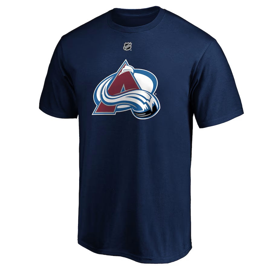 Nathan MacKinnon Colorado Avalanche NHL Fanatics Branded Men's Navy Authentic T Shirt